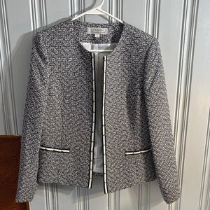 Tahari Black and White Textured Blazer
